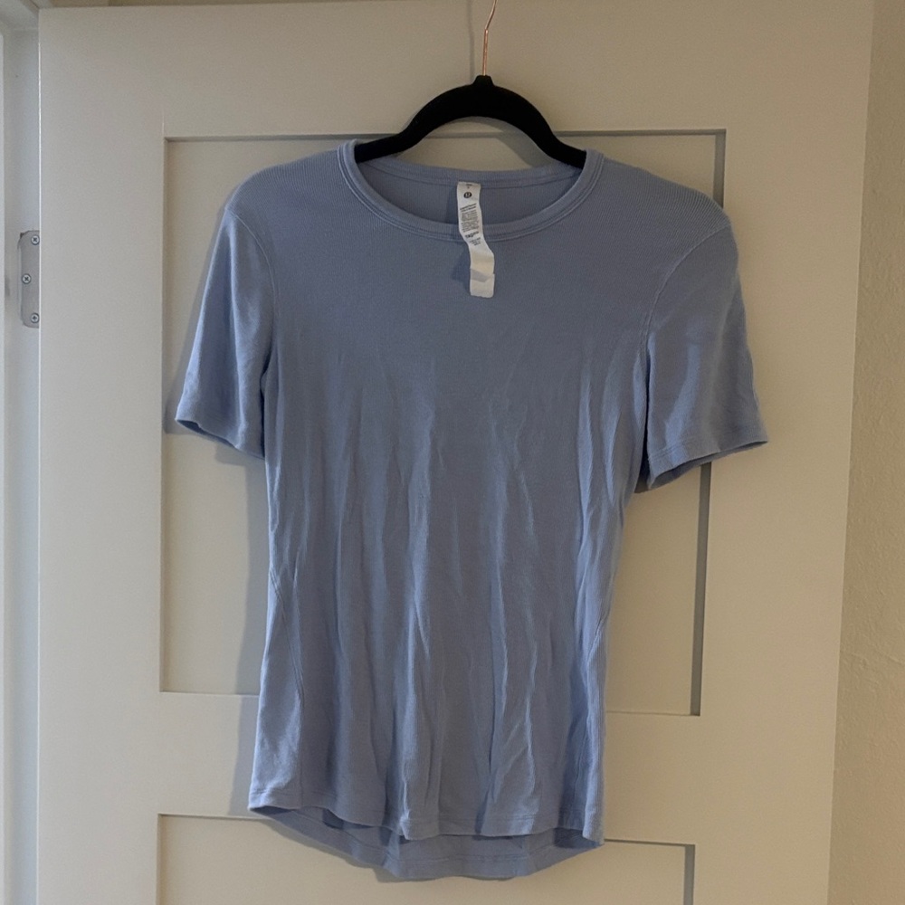 lululemon athletica Soft Blue Short Sleeve Tee
